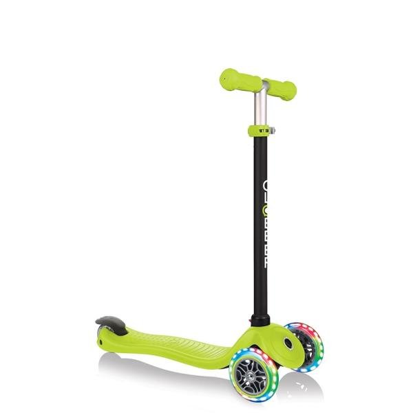 GLOBBER GO•UP SPORTY LIGHTS SCOOTER - LIME GREEN - 452-106