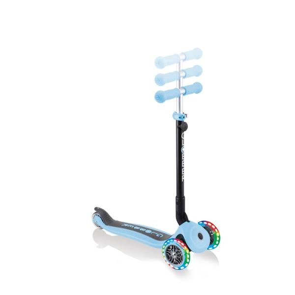 GLOBBER GO•UP SPORTY LIGHTS SCOOTER - PASTEL BLUE - 452-200-3