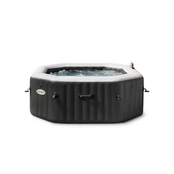 INTEX 4-PERSON ONYX BLACK OCTAGON COMBO SPA SET, (220-240Volt), Age 6+ - 28458