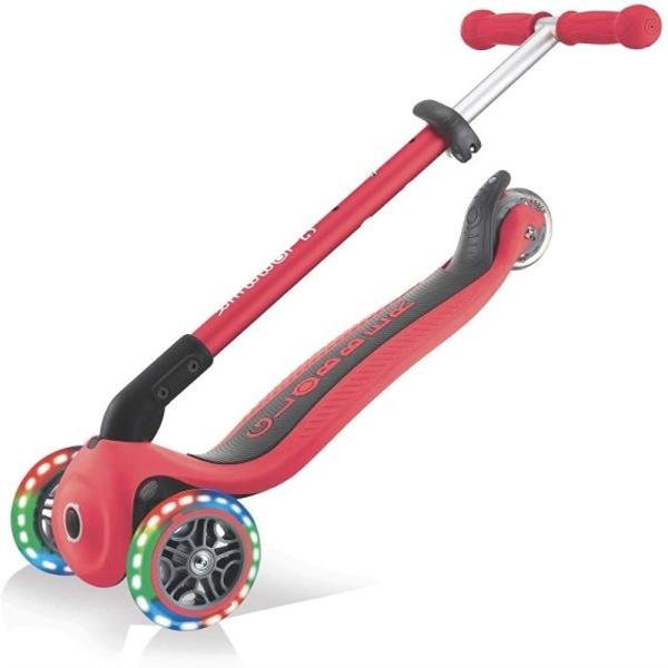 GLOBBER PRIMO FOLDABLE LIGHTS SCOOTER - RED - 432-102
