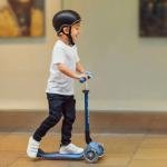 GLOBBER JUNIOR FOLDABLE LIGHTS SCOOTER - NAVY BLUE - 437-100