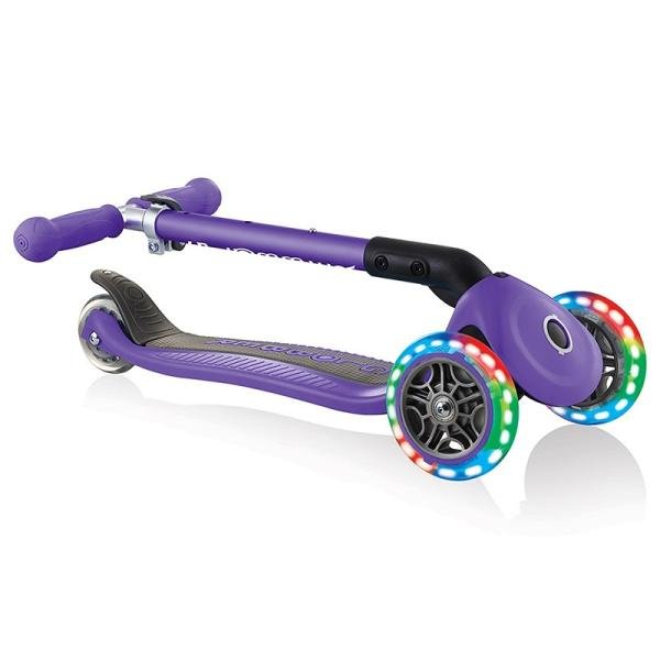 GLOBBER JUNIOR FOLDABLE LIGHTS SCOOTER - VIOLET - 437-103