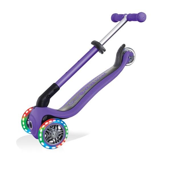 GLOBBER JUNIOR FOLDABLE LIGHTS SCOOTER - VIOLET - 437-103