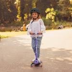 GLOBBER PRIMO FOLDABLE PLUS LIGHTS - TBAR PURPLE/PASTEL PINK