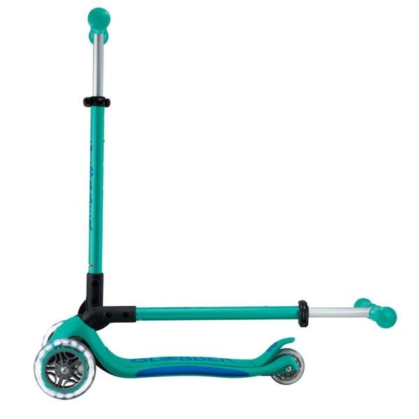 GLOBBER PRIMO FOLDABLE PLUS LIGHTS - EMERALD GREEN/NAVY BLUE