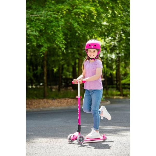 GLOBBER PRIMO FOLDABLE PLUS LIGHTS - FUCHSIA/SKY BLUE