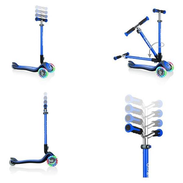 GLOBBER ELITE DELUXE LIGHTS SCOOTER - NAVY BLUE - 444-400