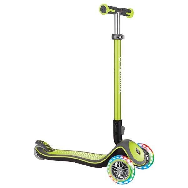 GLOBBER ELITE DELUXE LIGHTS SCOOTER - LIME GREEN - 444-406