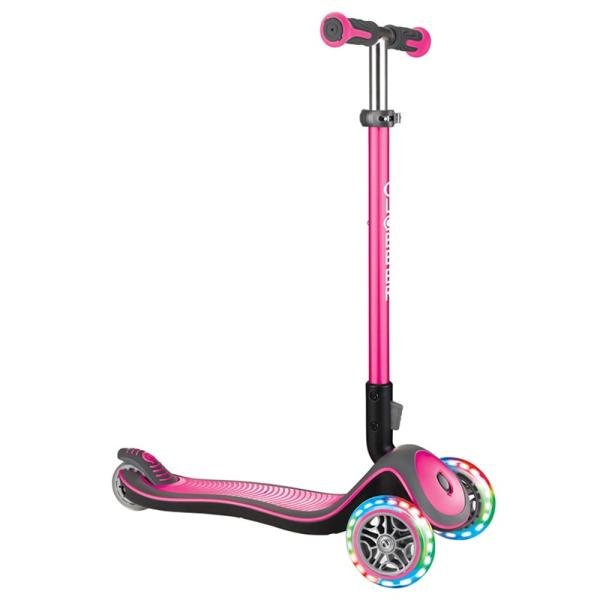 GLOBBER ELITE DELUXE LIGHTS SCOOTER - DEEP PINK - 444-410