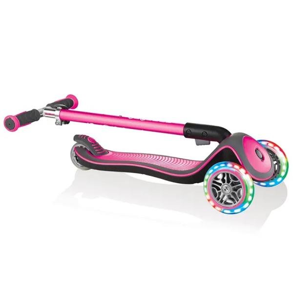 GLOBBER ELITE DELUXE LIGHTS SCOOTER - DEEP PINK - 444-410