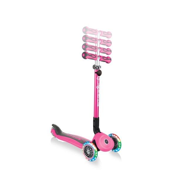 GLOBBER ELITE DELUXE LIGHTS SCOOTER - DEEP PINK - 444-410