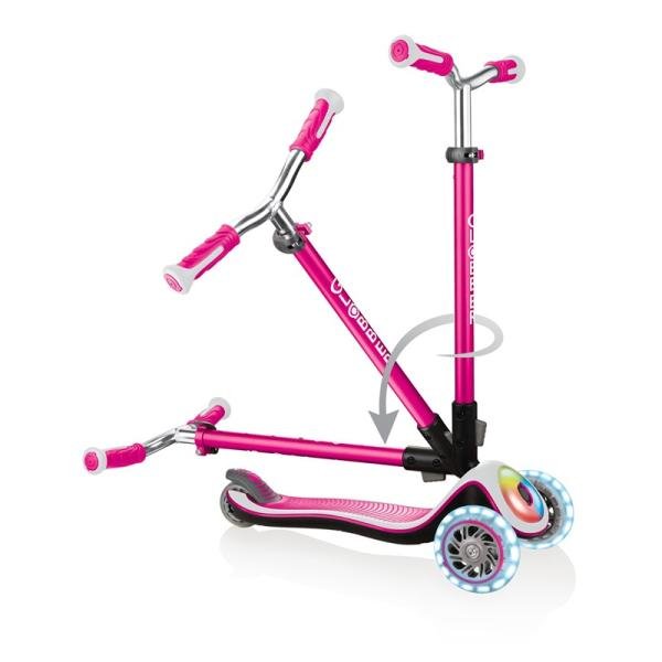 GLOBBER ELITE PRIME LIGHTS SCOOTER - DEEP PINK - 444-810