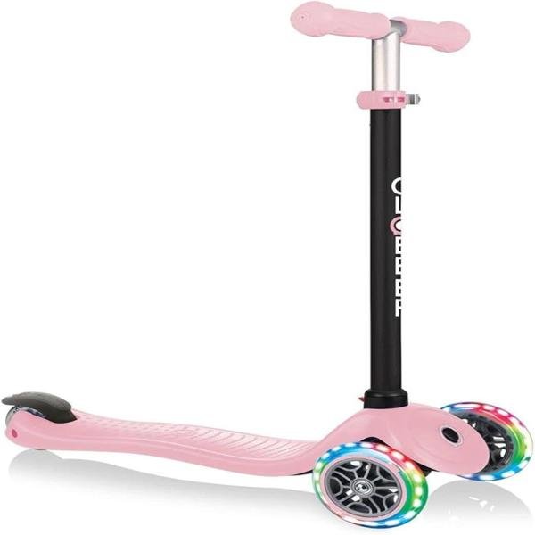 GLOBBER GO•UP SPORTY LIGHTS SCOOTER - PASTEL PINK