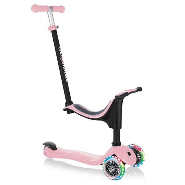 GLOBBER GO•UP SPORTY LIGHTS SCOOTER - PASTEL PINK