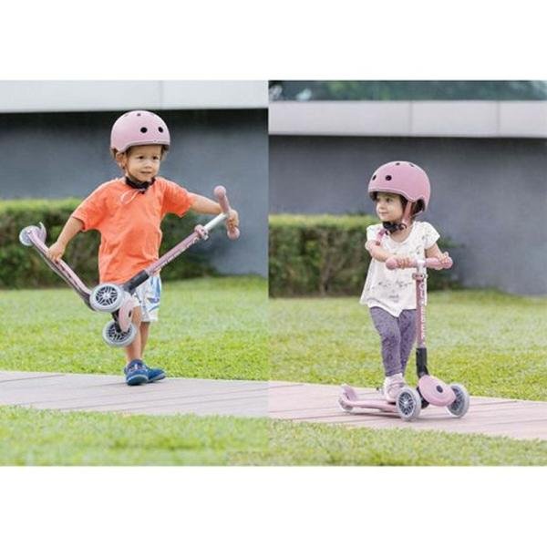 GLOBBER GO•UP SPORTY LIGHTS SCOOTER - PASTEL PINK