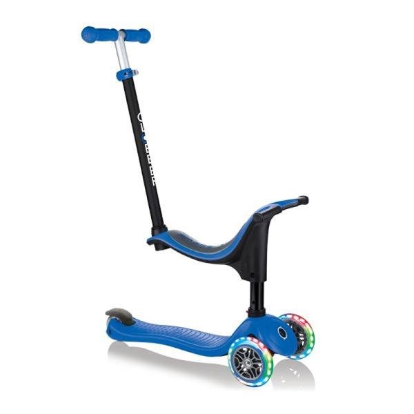 GLOBBER GO•UP SPORTY LIGHTS SCOOTER - NAVY BLUE/DARK BLUE