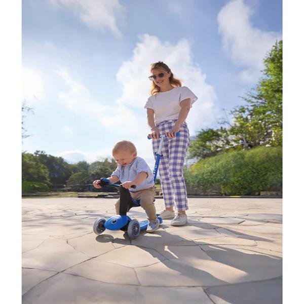 GLOBBER GO•UP SPORTY LIGHTS SCOOTER - NAVY BLUE/DARK BLUE