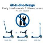 GLOBBER GO•UP SPORTY LIGHTS 360 SCOOTER - NAVY BLUE/DARK BLUE