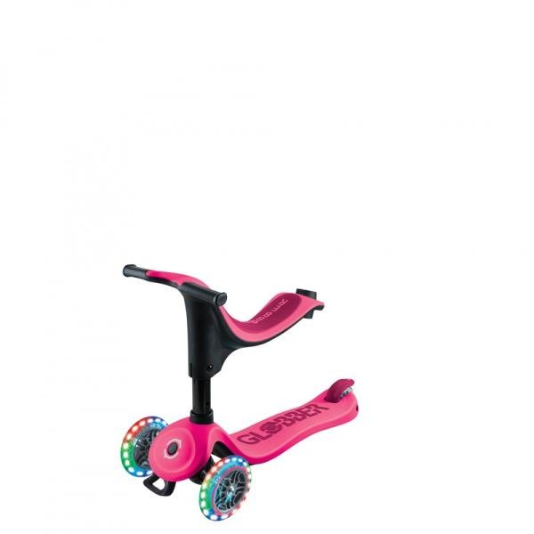 GLOBBER GO•UP SPORTY LIGHTS 360 SCOOTER - FUSHIA/DARK PINK