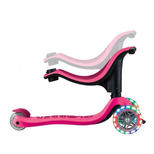 GLOBBER GO•UP SPORTY LIGHTS 360 SCOOTER - FUSHIA/DARK PINK