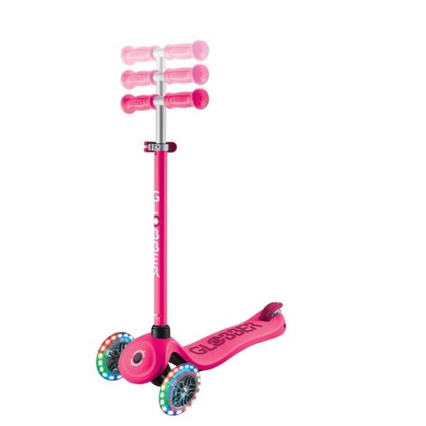 GLOBBER GO•UP SPORTY LIGHTS 360 SCOOTER - FUSHIA/DARK PINK
