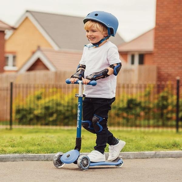 GLOBBER KIDS HELMET LIGHTS XS/S (48-53cm) - PETROL BLUE