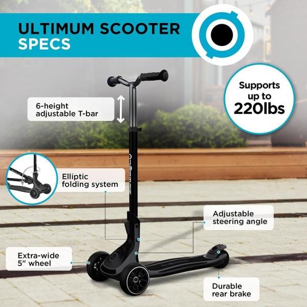 GLOBBER ULTIMUM SCOOTER - CHARCOAL GREY - 612-120