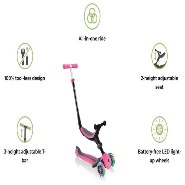 GLOBBER GO•UP FOLDABLE PLUS LIGHTS SCOOTER - MINT