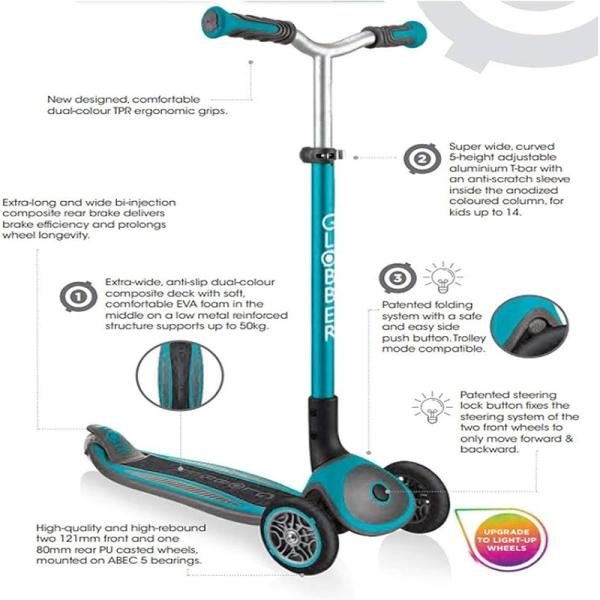 GLOBBER MASTER LIGHTS SCOOTER - TEAL - 662-105