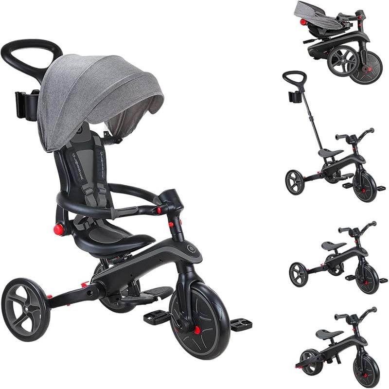 GLOBBER FOLDABLE EXPLORER TRIKE TRICYCLE (4 in 1) - GREY