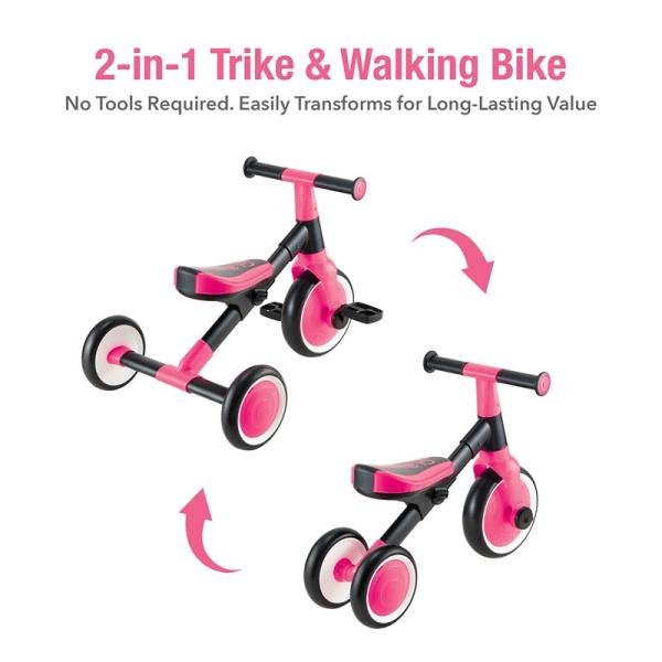 GLOBBER LEARNING TRIKE (2 IN 1) - FUSHIA PINK