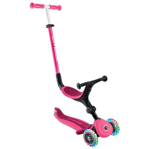 GLOBBER GO•UP ACTIVE LIGHTS SCOOTER - DARK PINK