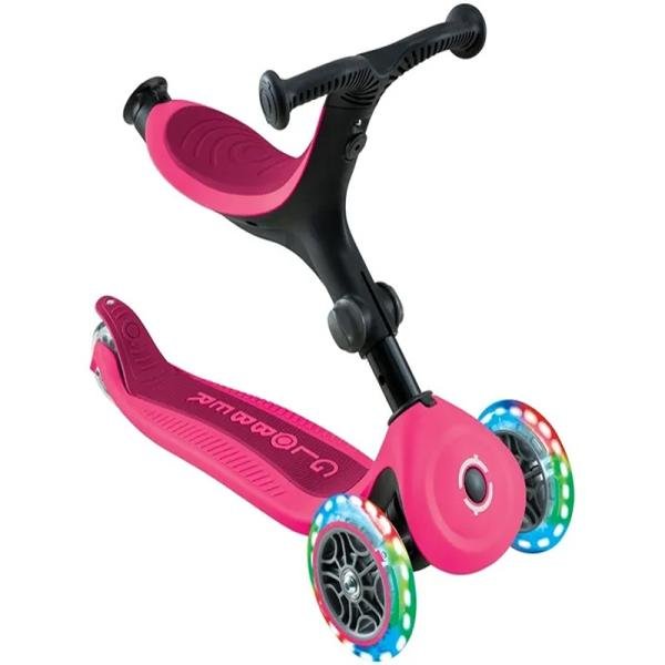 GLOBBER GO•UP ACTIVE LIGHTS SCOOTER - DARK PINK