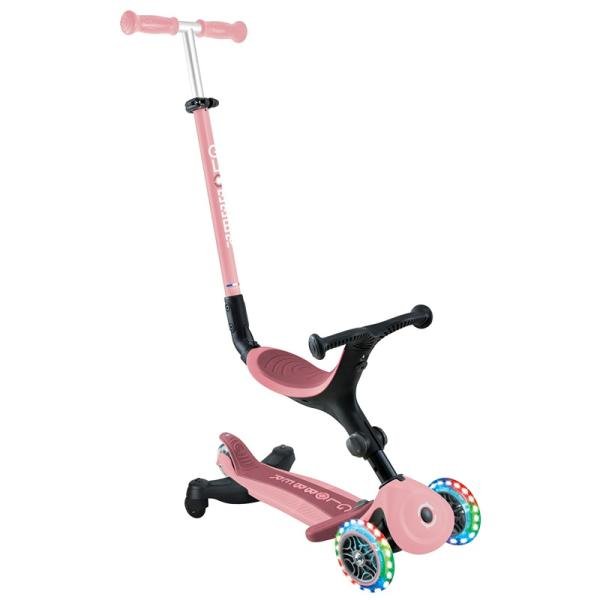 GLOBBER GO•UP ACTIVE LIGHTS SCOOTER - DEEP PASTEL PINK