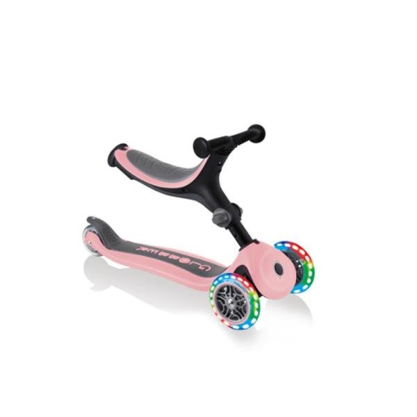 GLOBBER GO•UP ACTIVE LIGHTS SCOOTER - DEEP PASTEL PINK