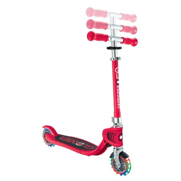 GLOBBER FLOW FOLDABLE JUNIOR LIGHTS SCOOTER - RED