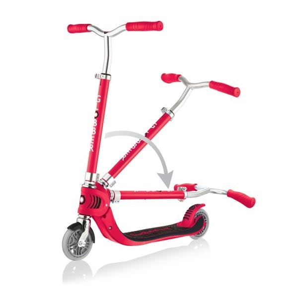 GLOBBER FLOW FOLDABLE JUNIOR LIGHTS SCOOTER - RED