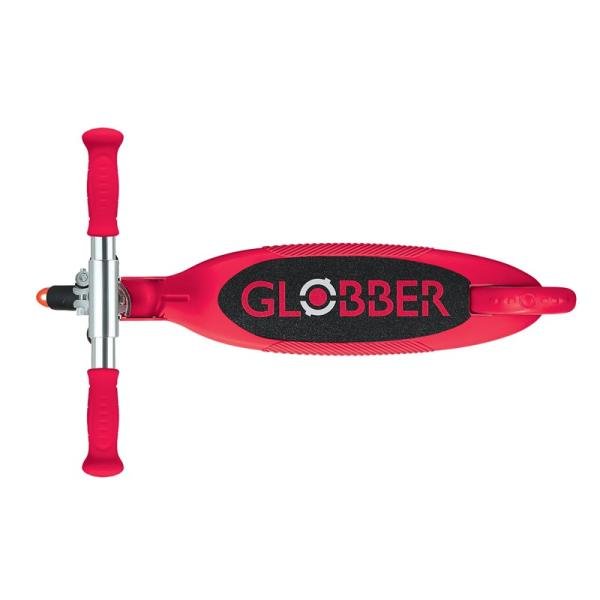 GLOBBER FLOW FOLDABLE JUNIOR LIGHTS SCOOTER - RED