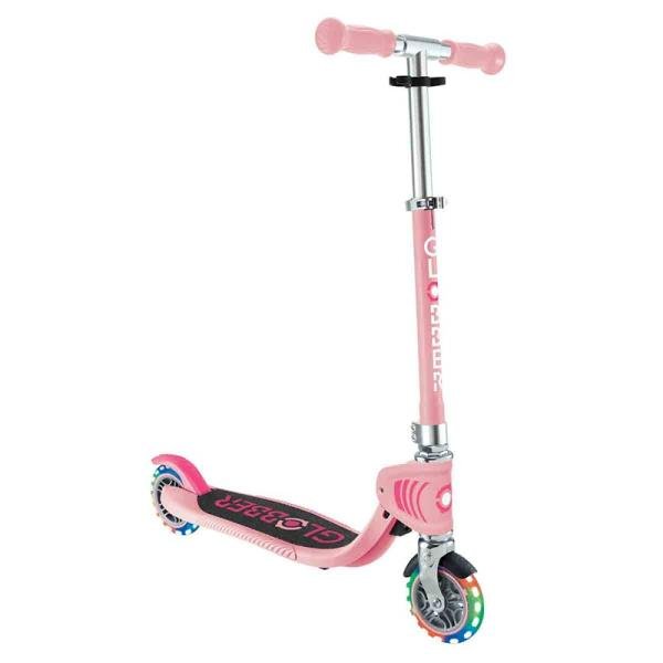 GLOBBER FLOW FOLDABLE JUNIOR LIGHTS SCOOTER - PASTEL PINK