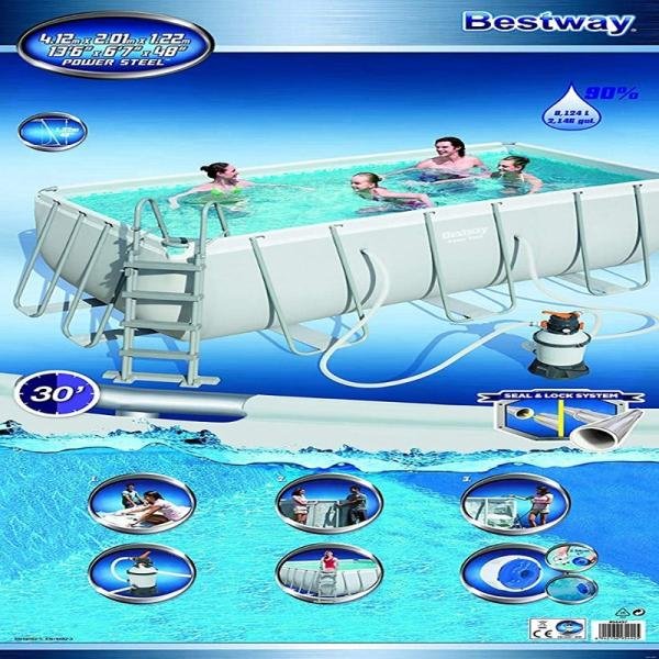Bestway BWAY POOLSET RECTNGULR 412X201X122CM - 56456
