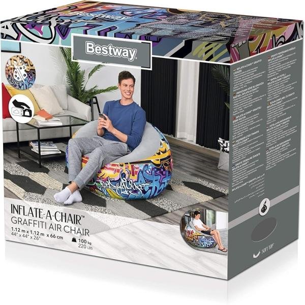 Bestway BWAY AIRCHAIR GRAFITI INFLTE 112X11X66CM - 75075