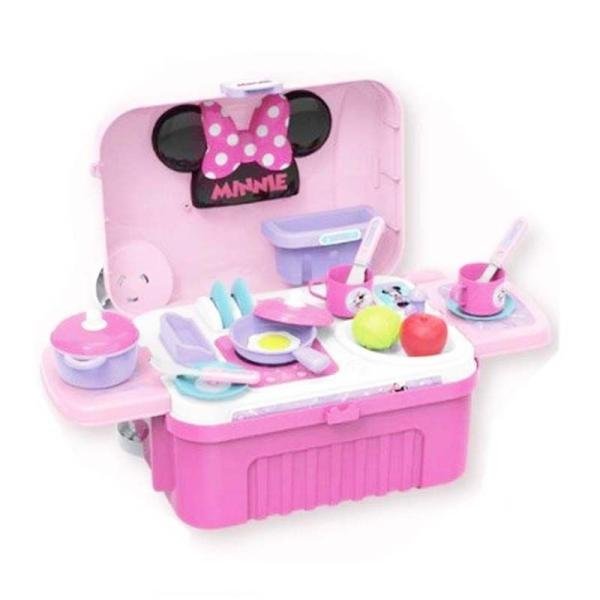 JAKKS MINNIE MOUSE KITCHEN TROLLEY CASE 3IN1 - EODS008-951A