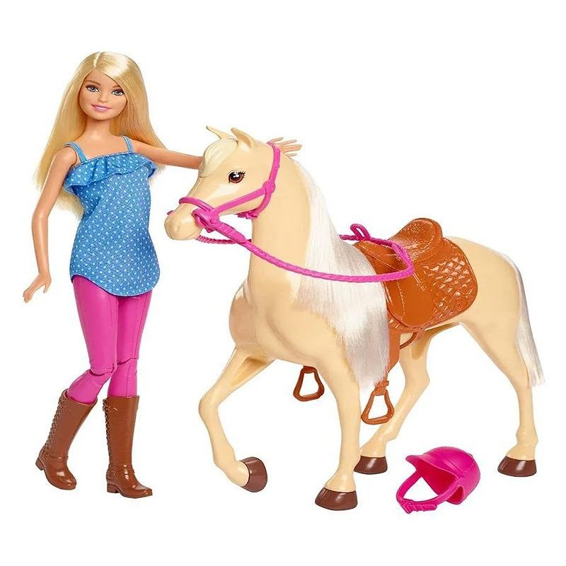 MATTEL BARBIE DOLL & HORSE - FXH13