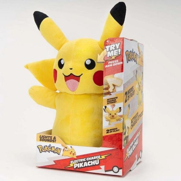 JASWAR POKEMON PLUSH POWER ACTION PIKACHU B/O - PKW4185