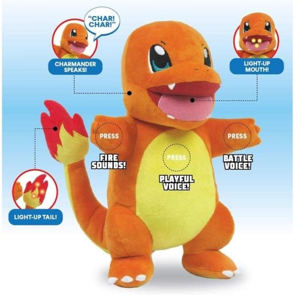 JASWAR POKEMON PLUSH FLAME ACTION CHARMANDERB/O - PKW4186
