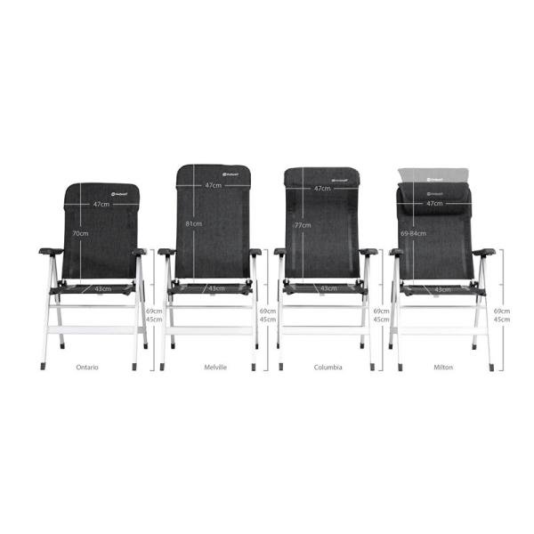 OUTWELL CAMPING FOLDING RECLINING ALUMINIUM CHAIR ONTARIO - 410113