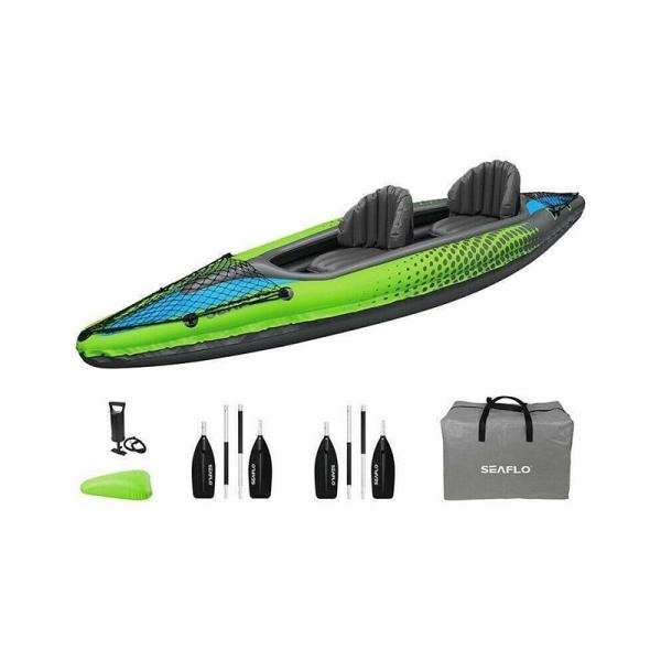 OCEANX SEAFLO INFLATABLE KAYAK TANDEM GREEN - OXSFIK12PVC