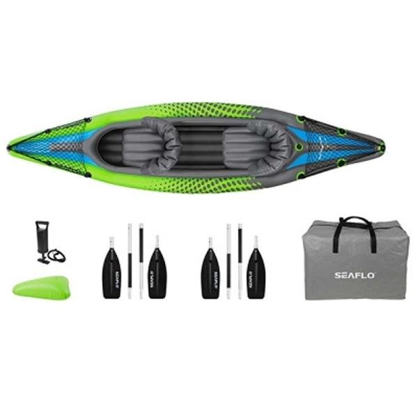 OCEANX SEAFLO INFLATABLE KAYAK TANDEM GREEN - OXSFIK12PVC