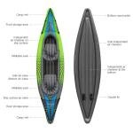 OCEANX SEAFLO INFLATABLE KAYAK TANDEM GREEN - OXSFIK12PVC