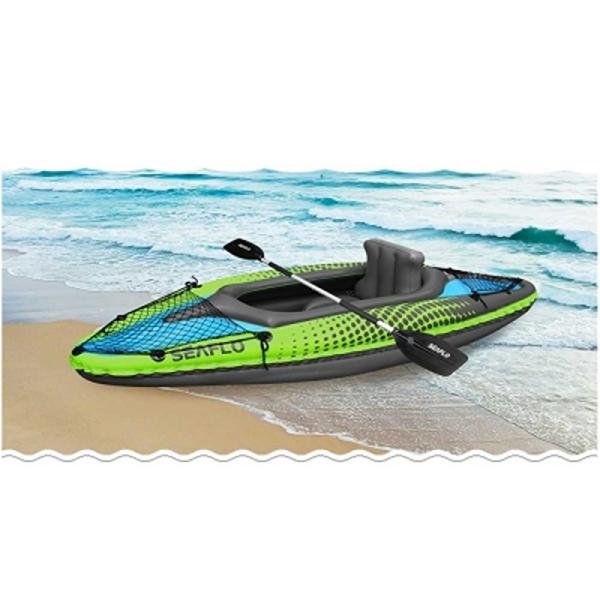 OCEANX SEAFLO INFLATABLE KAYAK SOLO GREEN - OXSFIK9PVC
